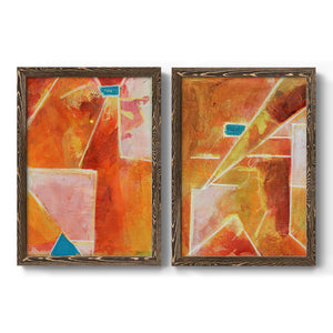 Primary Connection V - Barnwood Framed Canvas Set