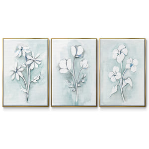 Bohemian Blue I - Framed Premium Gallery Wrapped Canvas L Frame 3 Piece Set - Ready to Hang