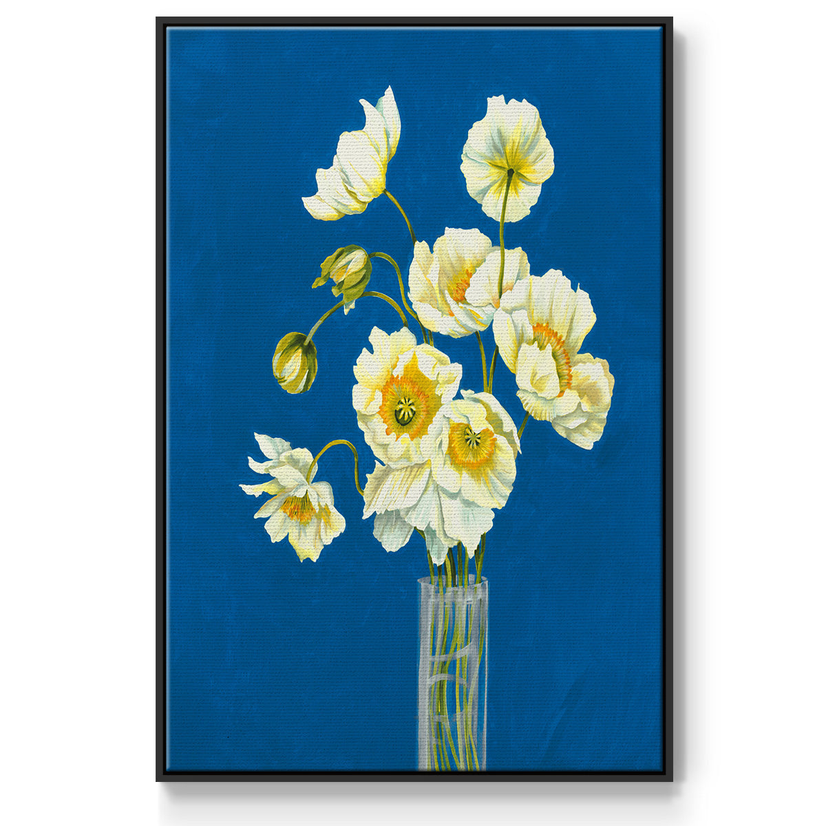 Ice Poppies - Framed Premium Gallery Wrapped Canvas L Frame - Ready to Hang