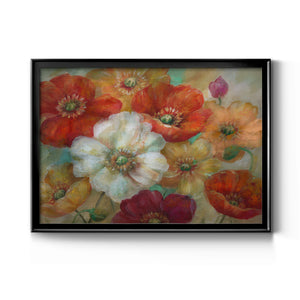 Poppycentric - Modern Framed Canvas Print