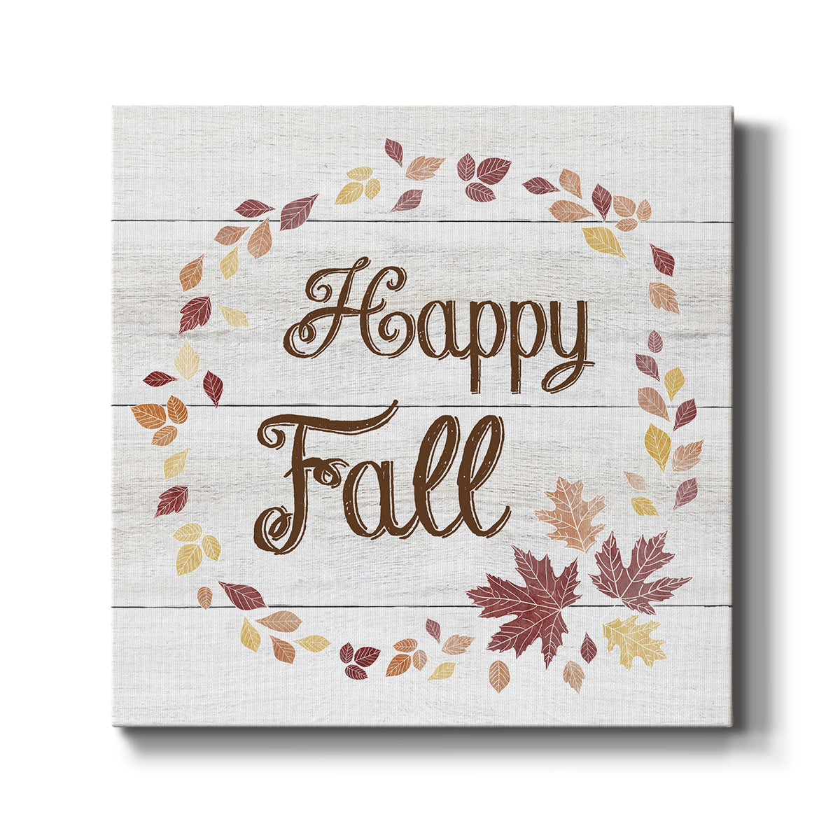 Happy Fall Wreath  - Canvas Art Print