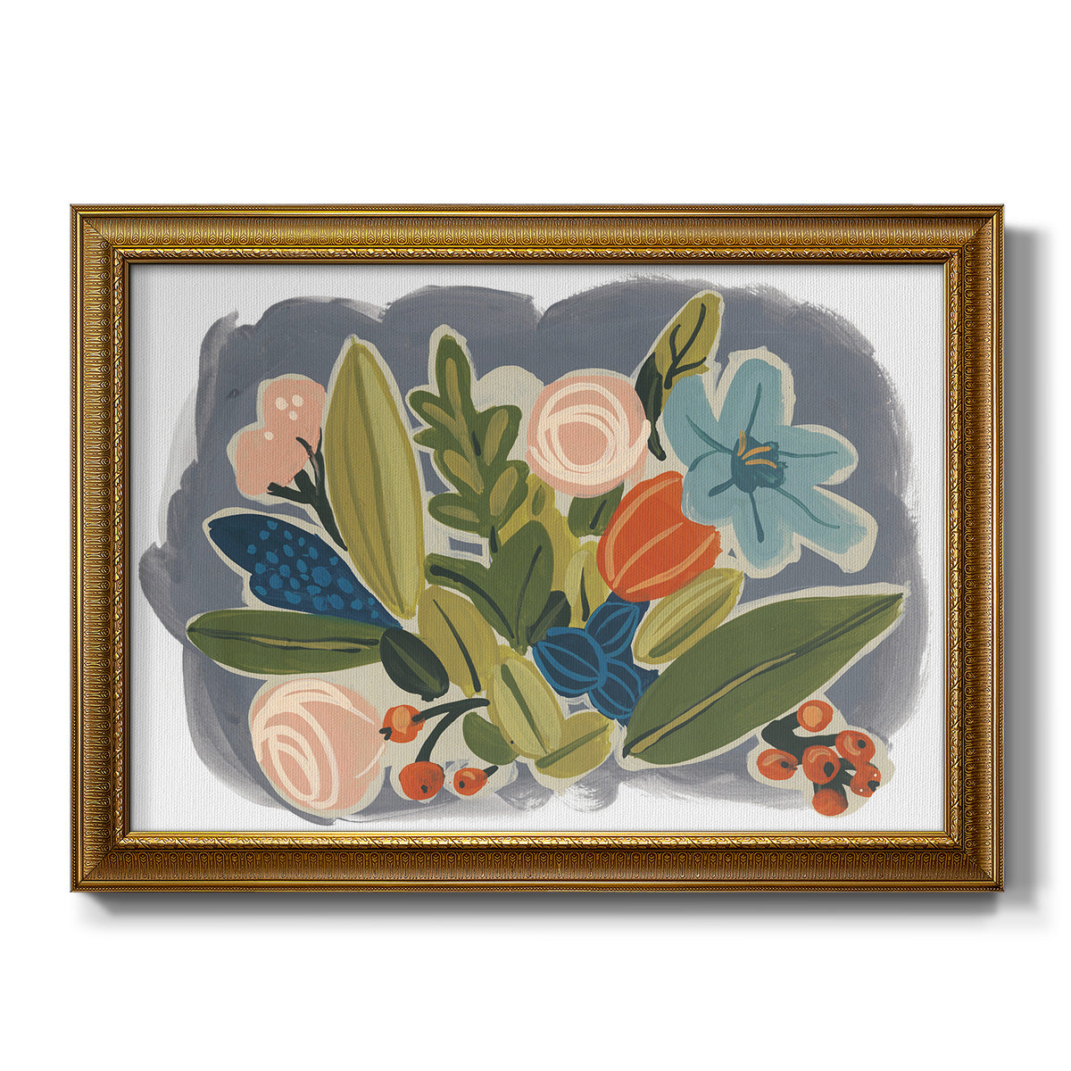 Bright Botany II - Ornate Framed Canvas Print