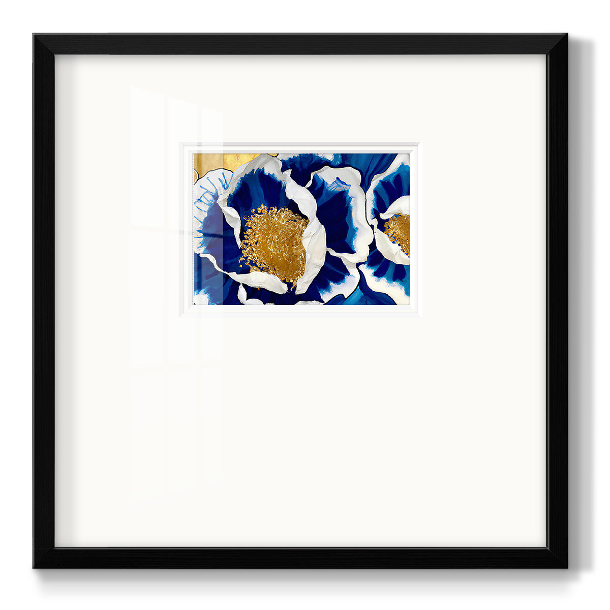 Glue and Gold Floral Premium Framed Print Double Matboard