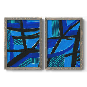 Involved Blues I - Barnwood Framed Canvas Set