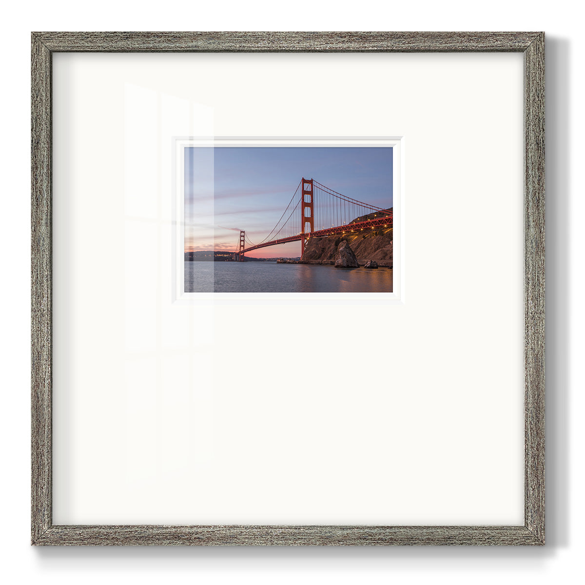 Golden Gate Span Premium Framed Print Double Matboard