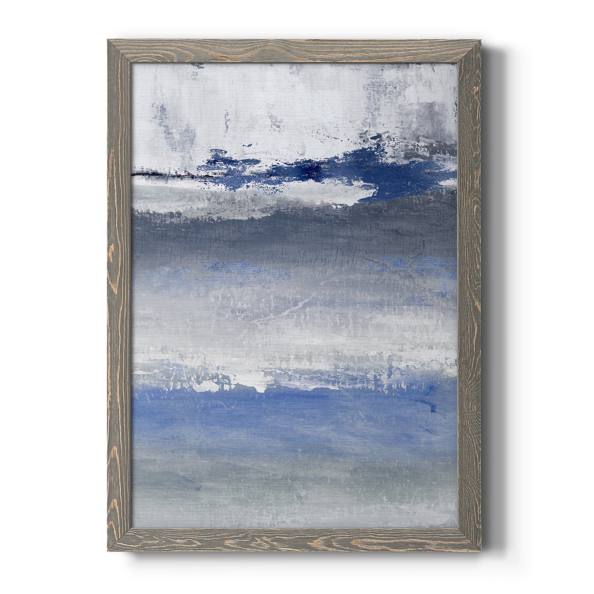 Soft Solace Indigo - Premium Canvas Framed in Barnwood - Ready to Hang