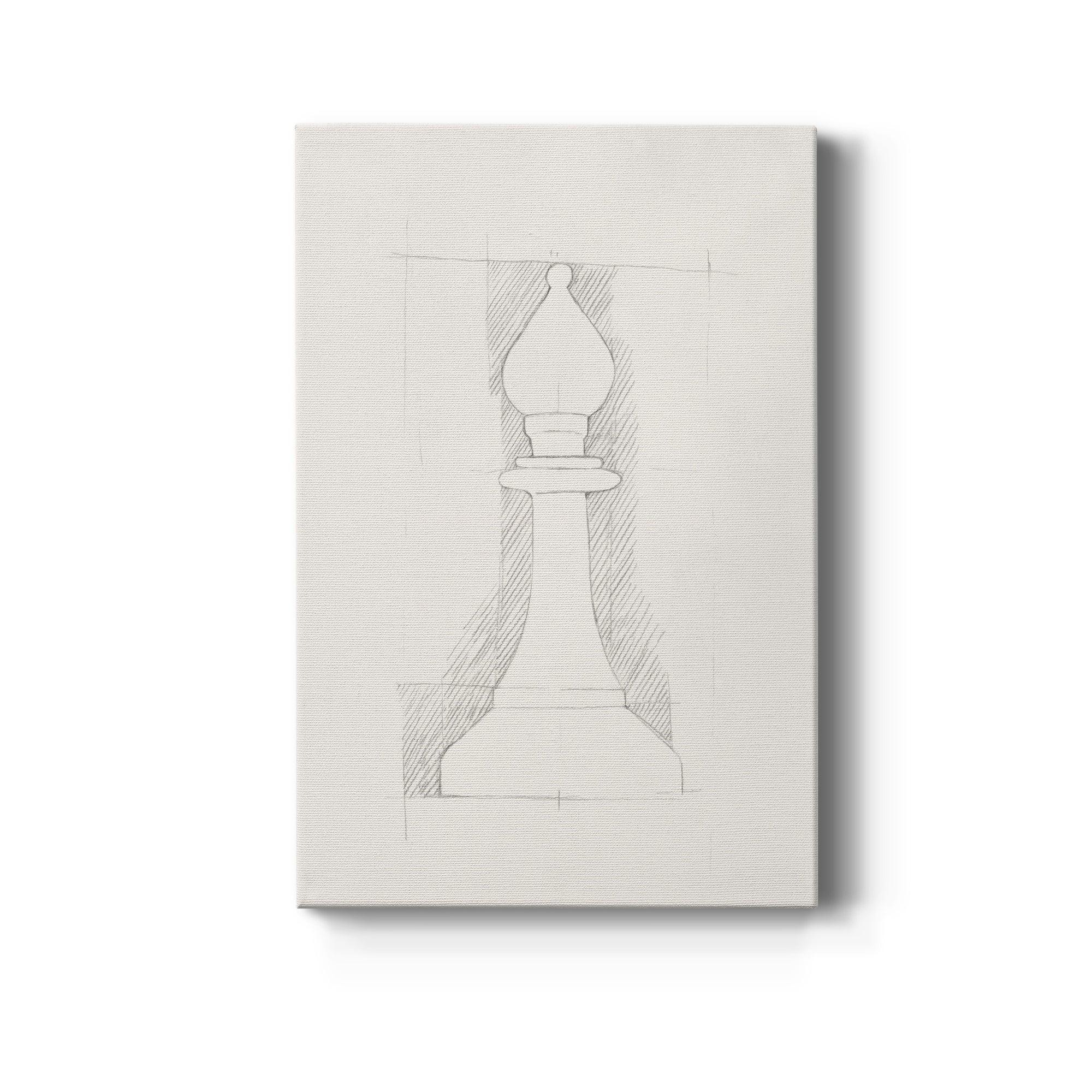 Chess Set Sketch VI Premium Gallery Wrapped Canvas - Ready to Hang