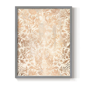 Walnut Damask I - Restickable Framed Art Print