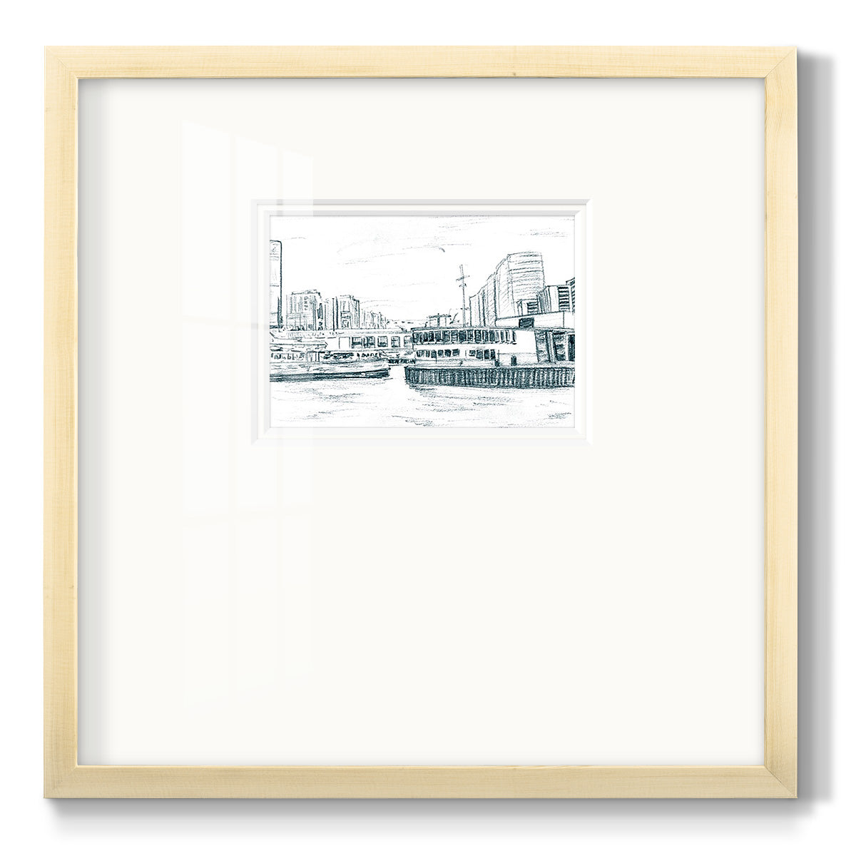 Ferryboats III Premium Framed Print Double Matboard