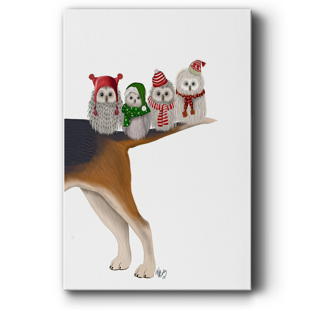 Christmas Bummer Owls - Canvas Art Print