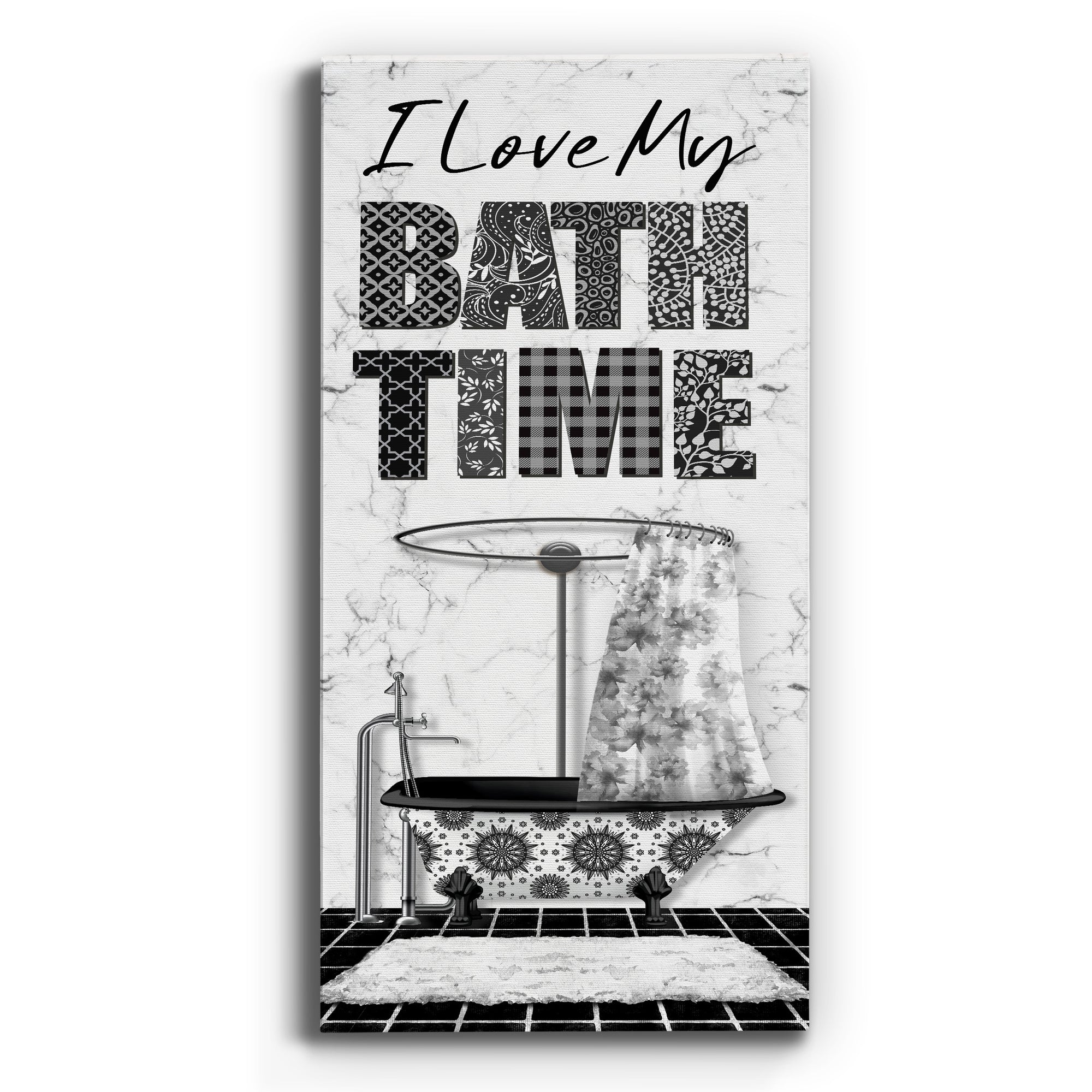 I Love My Bath Time - Premium Gallery Wrapped Canvas - Ready to Hang