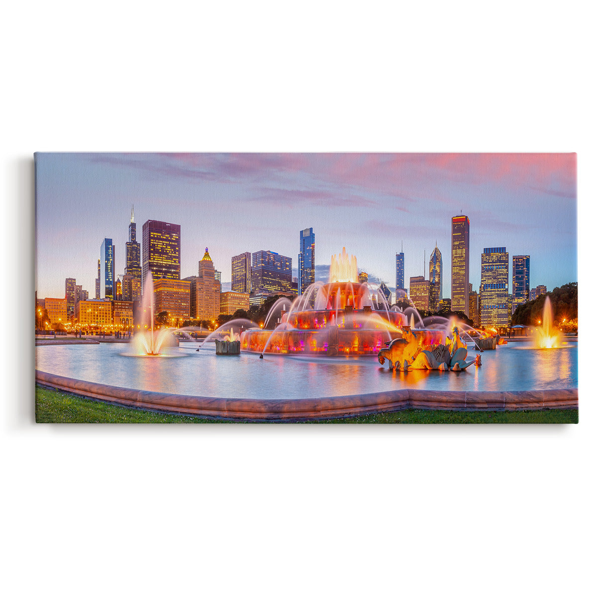 Buckingham Fountain V - Gallery Wrapped Canvas