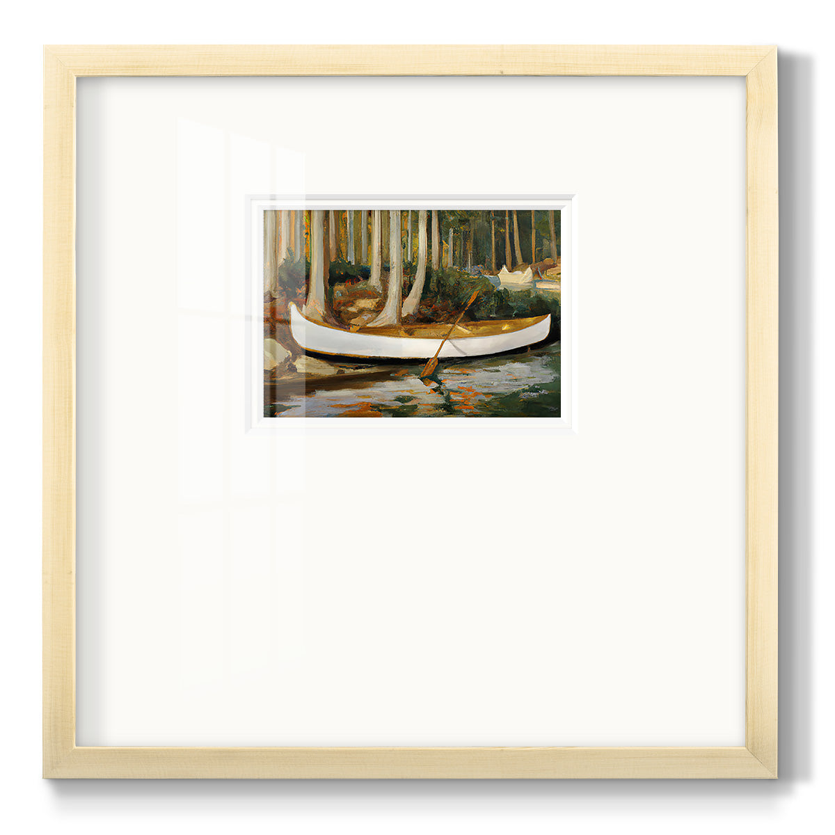 Golden Canoe Premium Framed Print Double Matboard