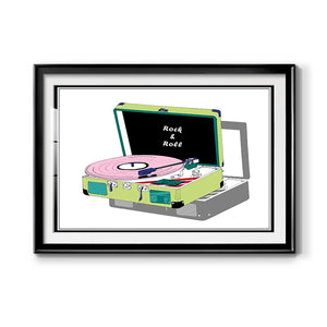 Record Shop II - Modern Framed Art Print