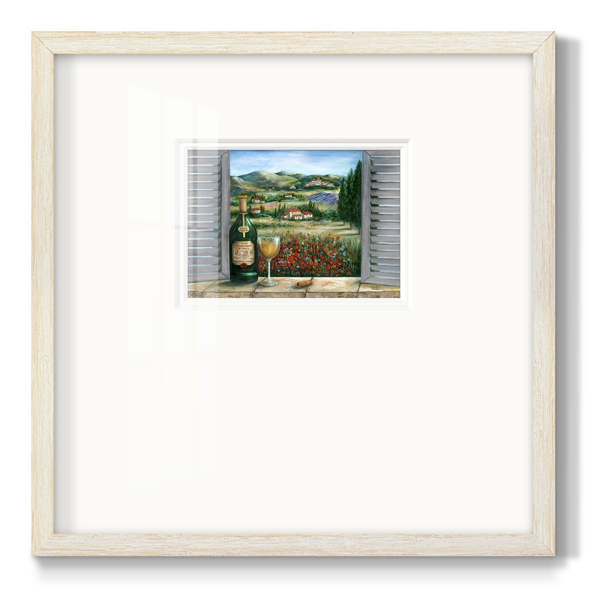 Tuscan White and Poppies Premium Framed Print Double Matboard