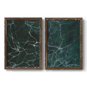 Jade Marble I - Barnwood Framed Canvas Set