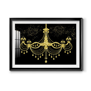 Golden Chandelier - Modern Framed Art Print