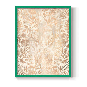 Walnut Damask I - Restickable Framed Art Print
