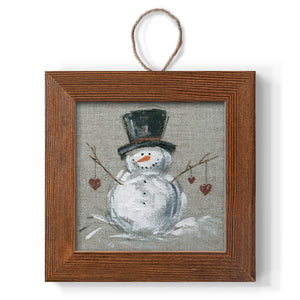 Linen Snowman II, Handmade Ornament