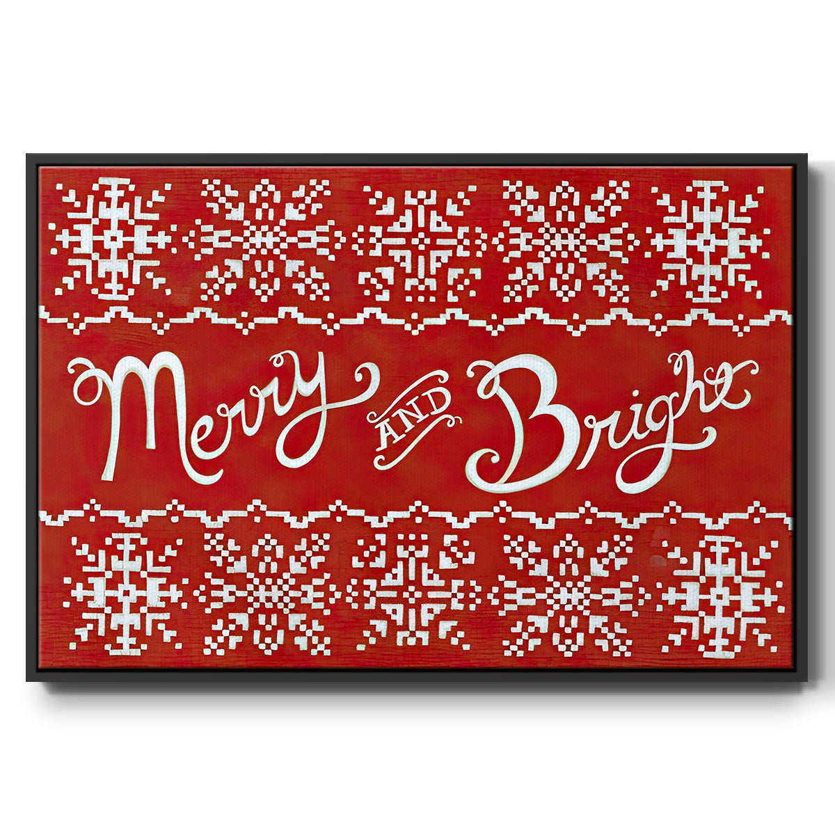 Fair Isle Snowflake I - Floater Framed Canvas Print