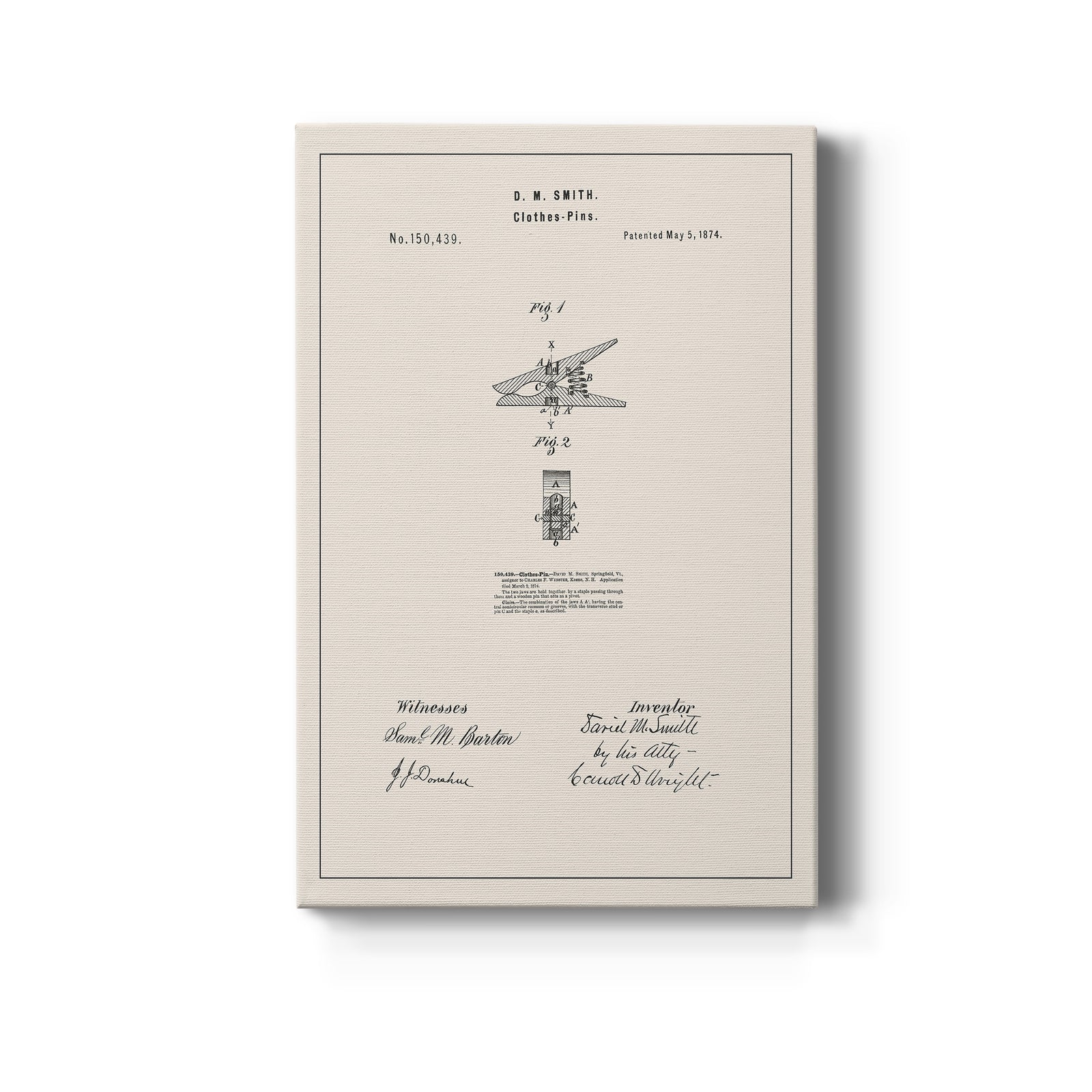 Laundry Patent II - Canvas Art Print