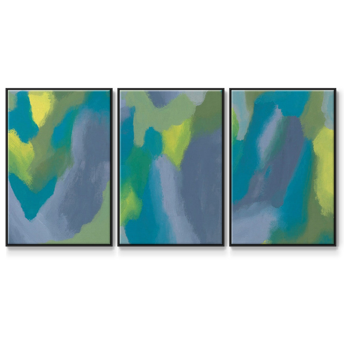 Lost in Memories I - Framed Premium Gallery Wrapped Canvas L Frame 3 Piece Set - Ready to Hang