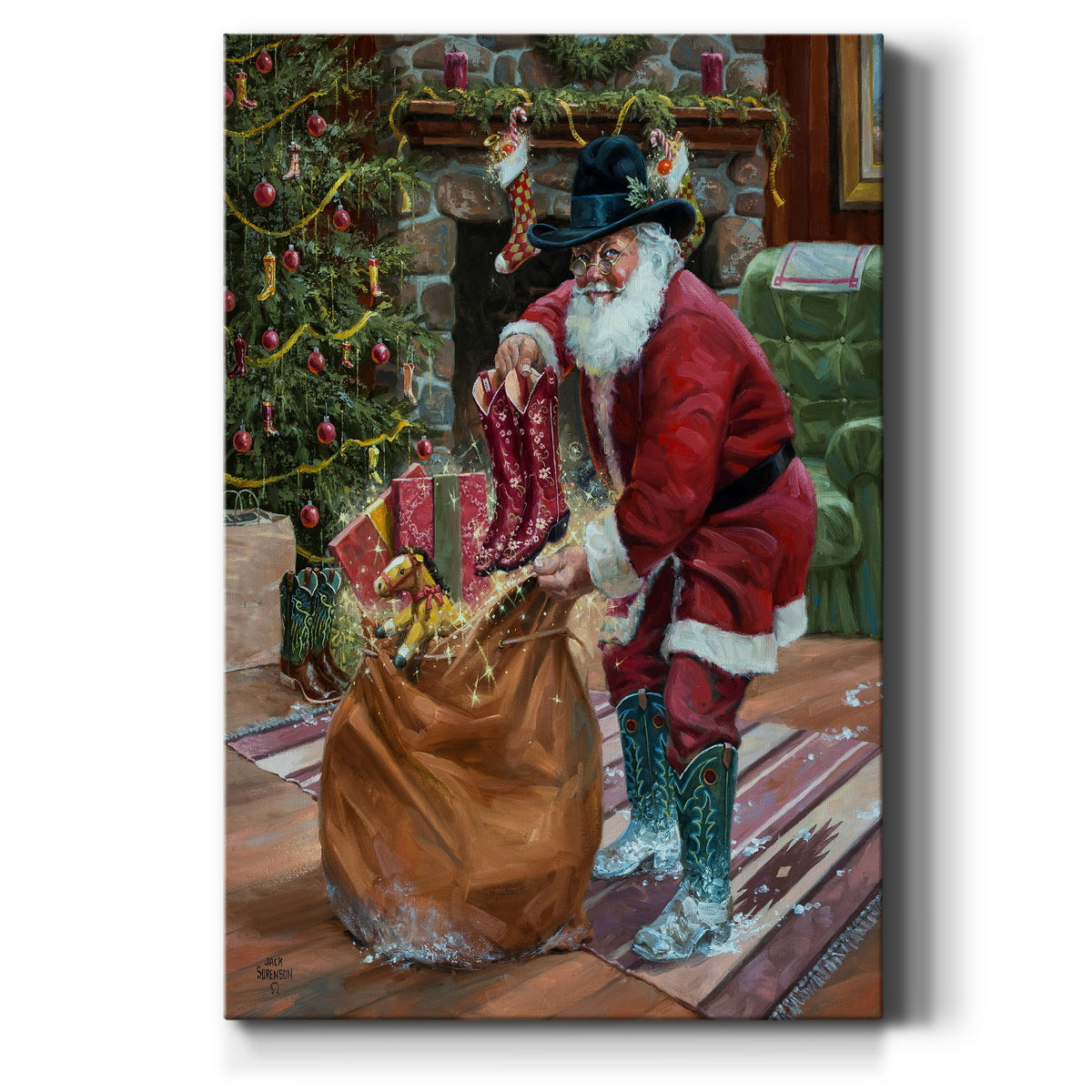 New Boots for Christmas Premium Gallery Wrapped Canvas - Ready to Hang