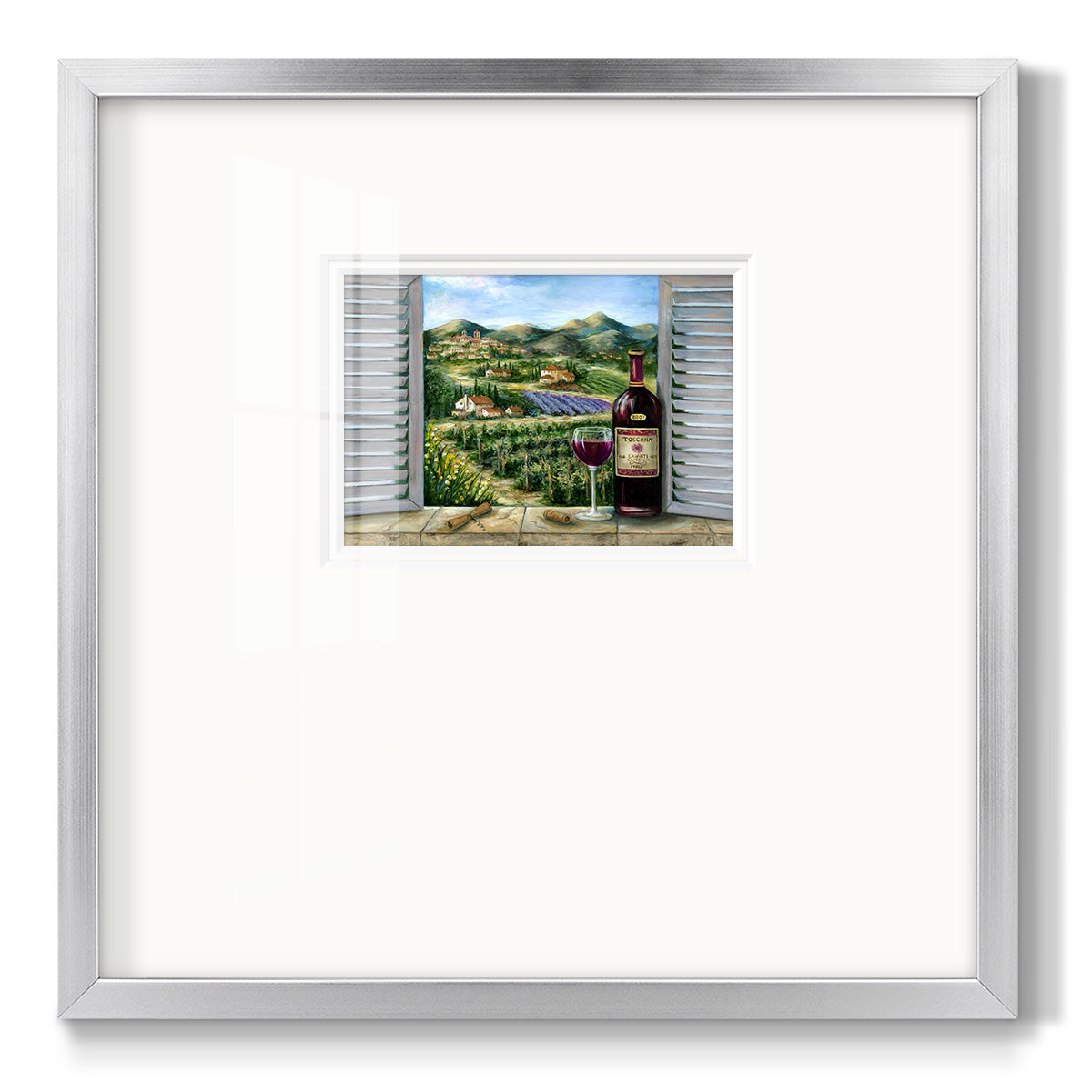 Tuscan Red and Vineyard Premium Framed Print Double Matboard