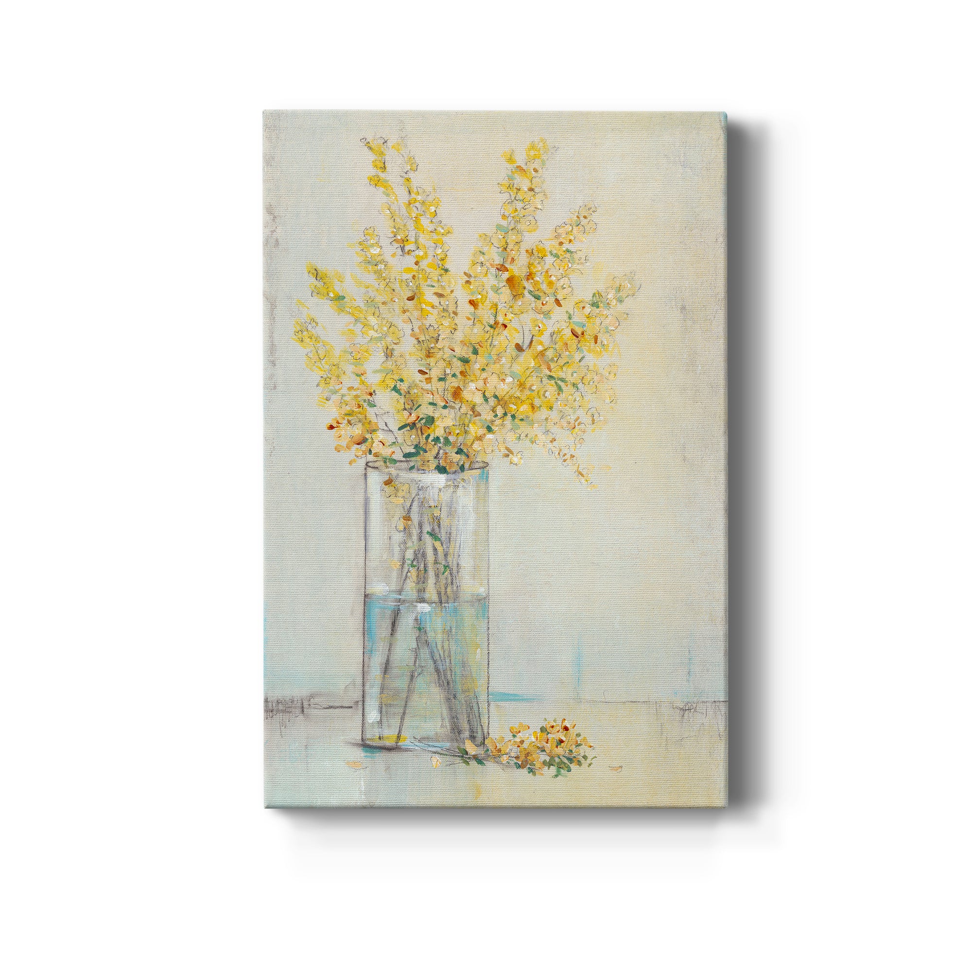 Yellow Spray in Vase II Premium Gallery Wrapped Canvas - Ready to Hang