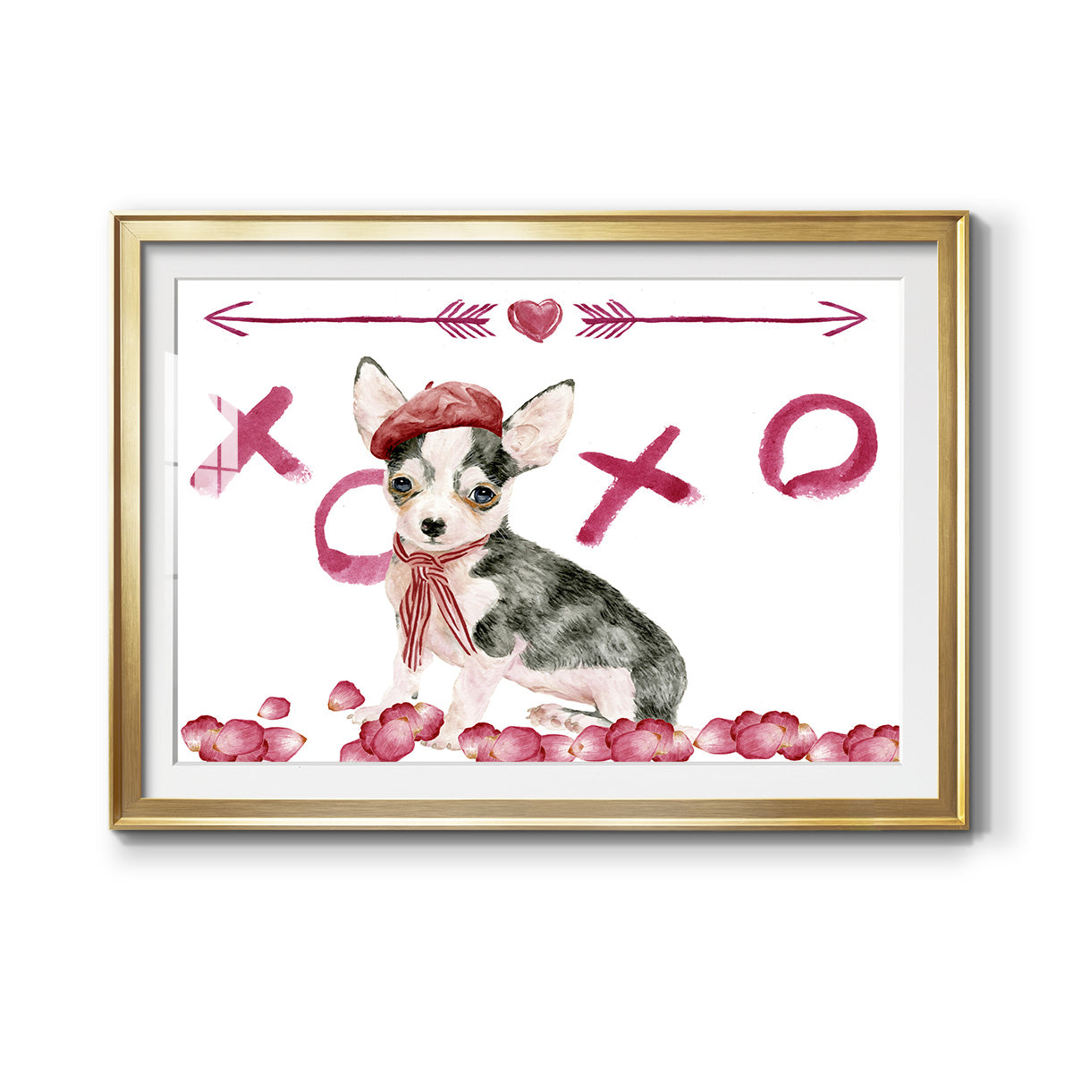 Puppy Valentine Collection A - Modern Framed Art Print