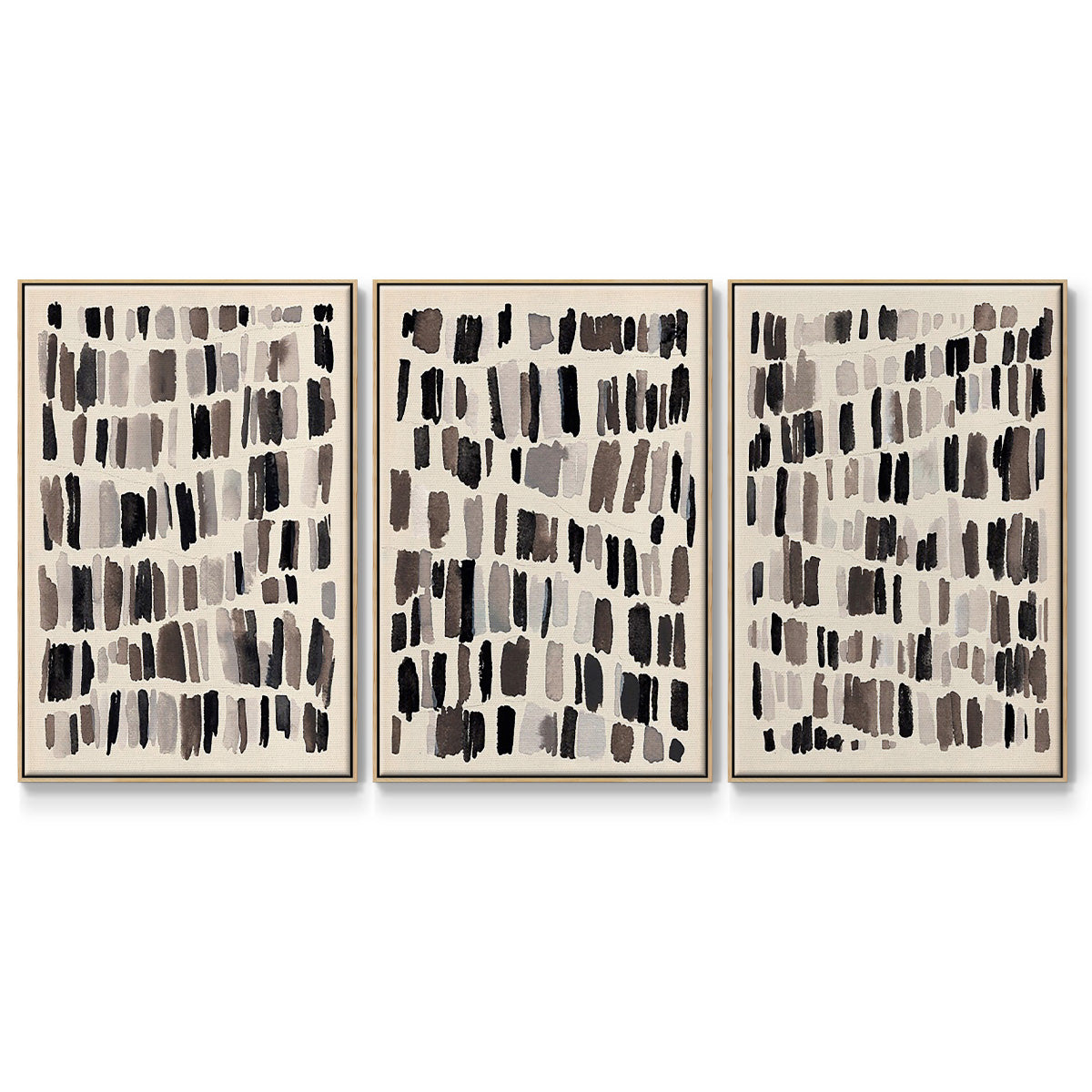 Chalk and Flint I - Framed Premium Gallery Wrapped Canvas L Frame 3 Piece Set - Ready to Hang