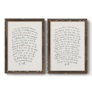 Letter to a Lover I - Barnwood Framed Canvas Set