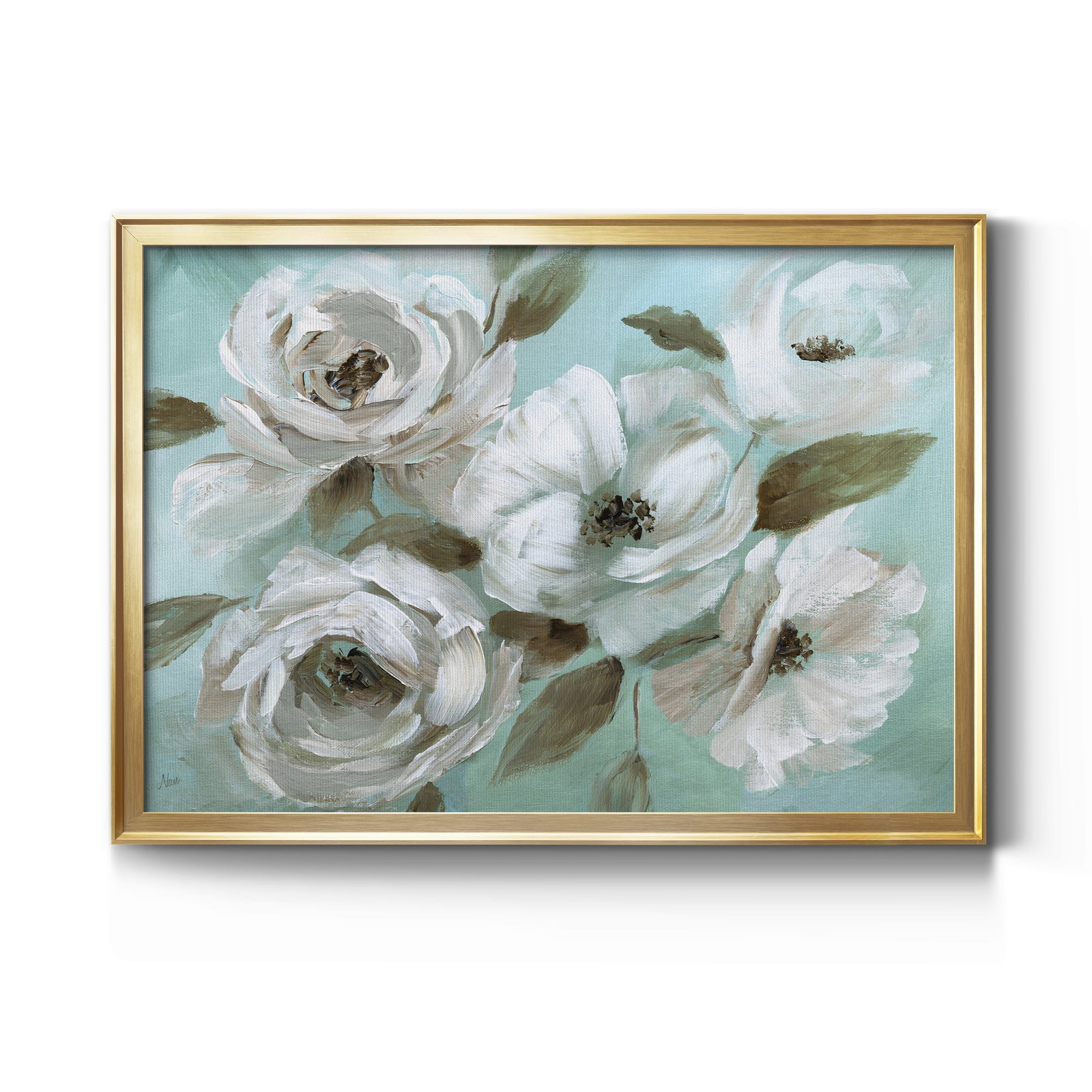 Jade Garden - Modern Framed Canvas Print