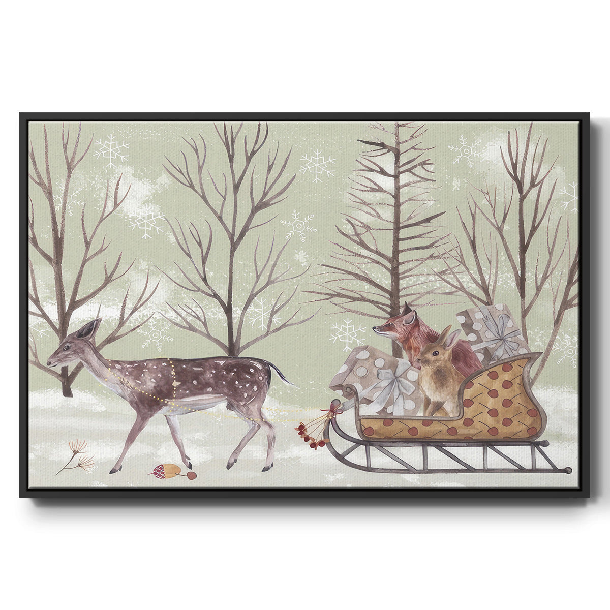 Christmas Time II - Framed Gallery Wrapped Canvas in Floating Frame