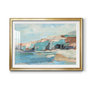 Turquoise Cliff Wall II - Modern Framed Art Print