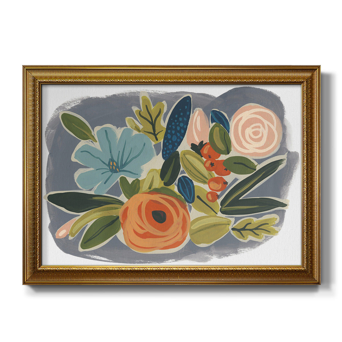 Bright Botany I - Ornate Framed Canvas Print