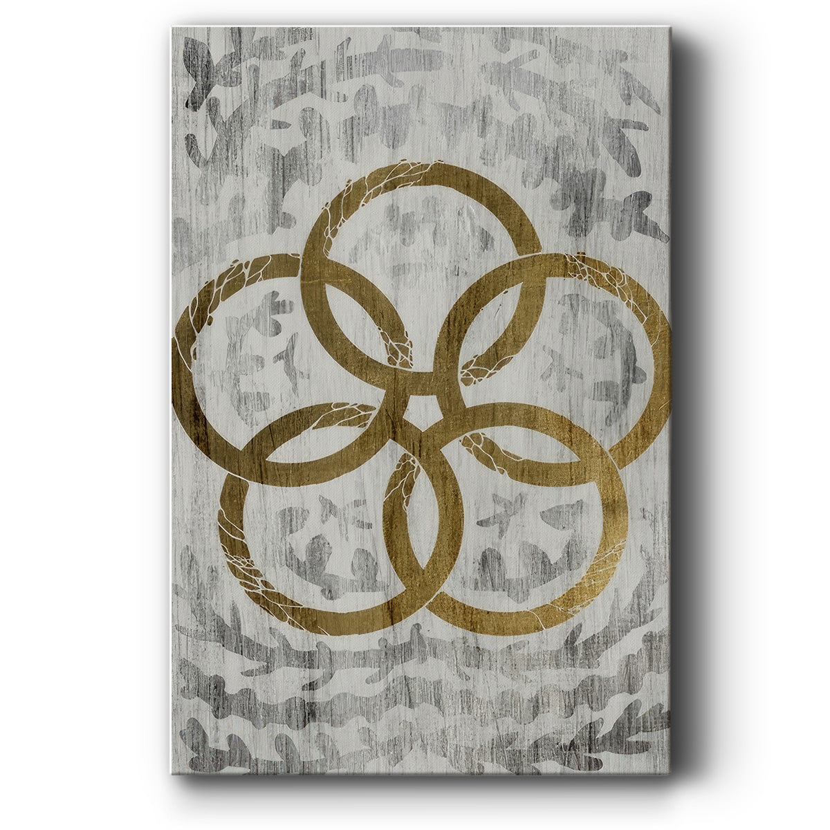 Five Golden Rings  - Gold Leaf Holiday - Gallery Wrapped Canvas