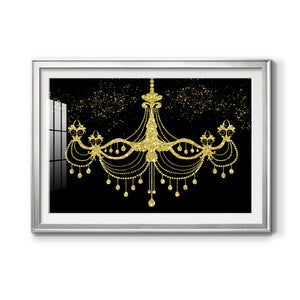Golden Chandelier - Modern Framed Art Print