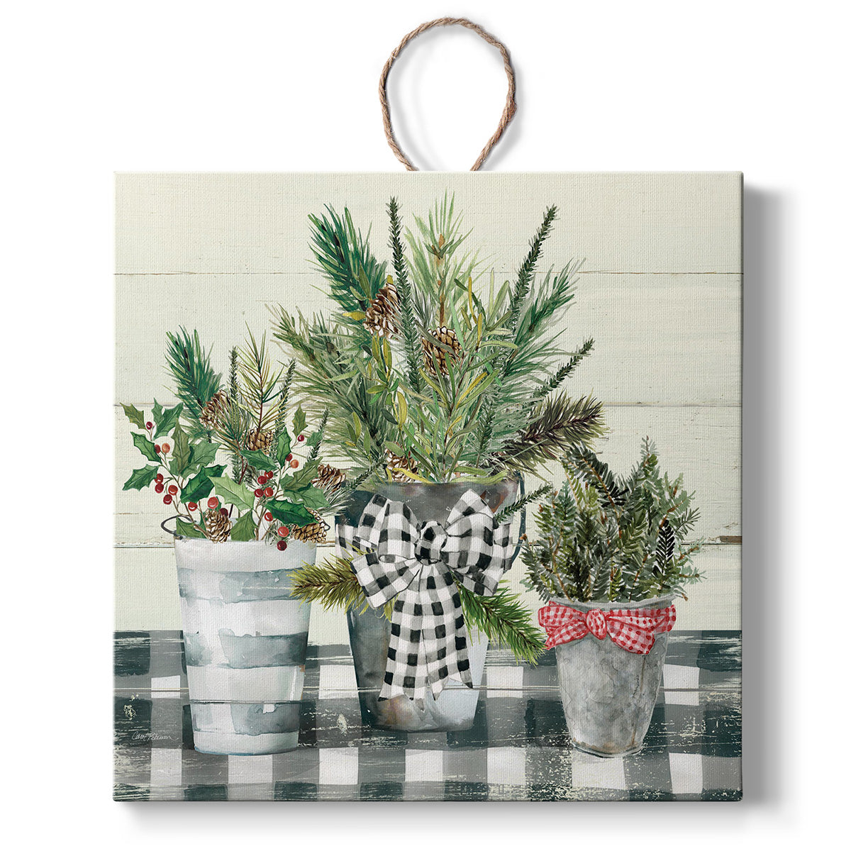 Christmas Gingham I, Handmade Ornament