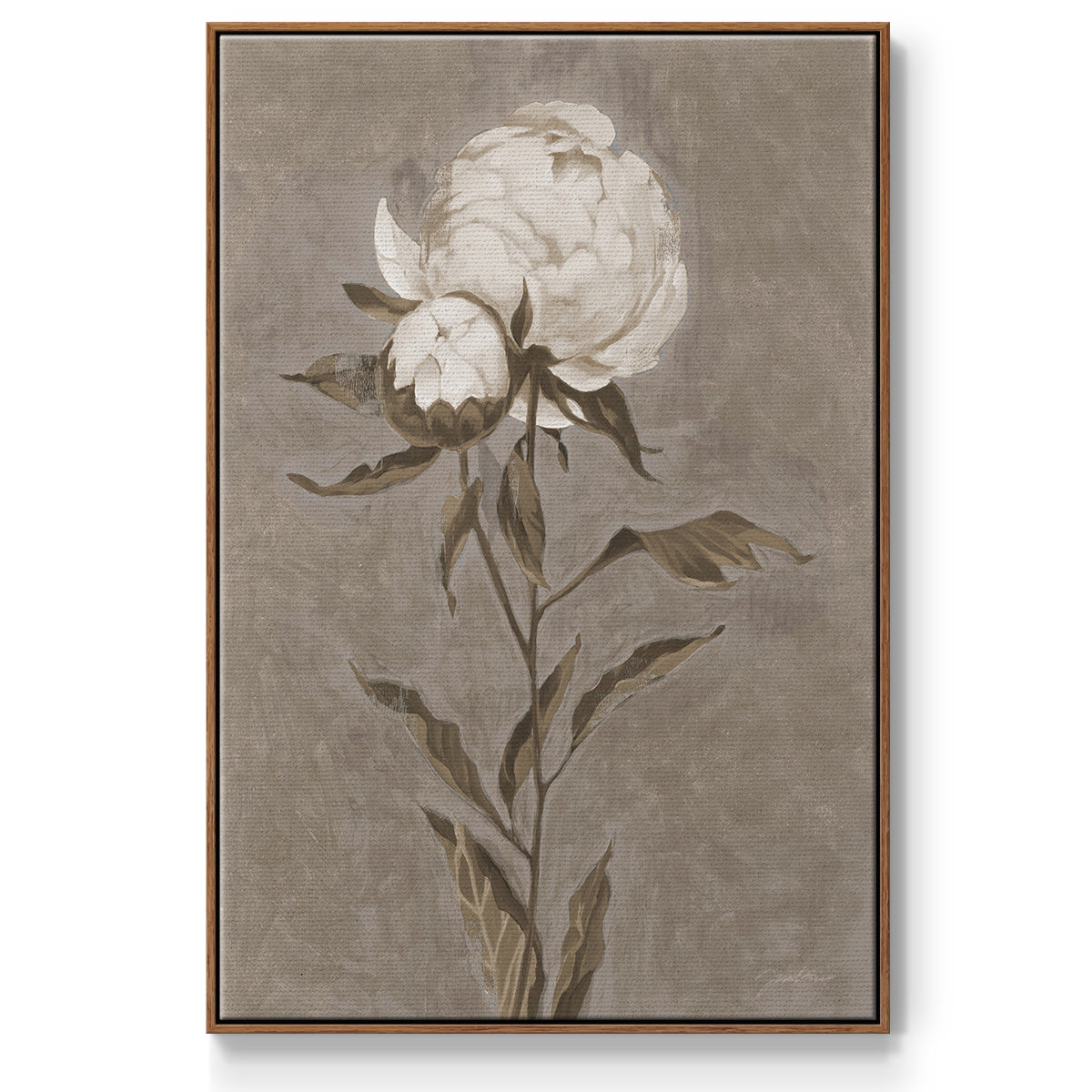 Pretty as a Peony II - Framed Premium Gallery Wrapped Canvas L Frame - Ready to Hang