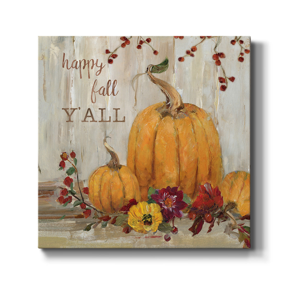 Happy Fall Pumpkins - Canvas Art Print