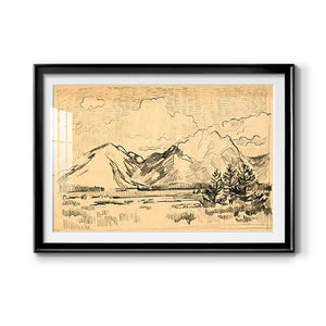 Hatched Horizon II - Modern Framed Art Print