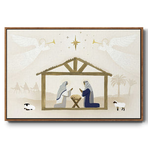 Away in a Manger Collection A - Framed Gallery Wrapped Canvas in Floating Frame