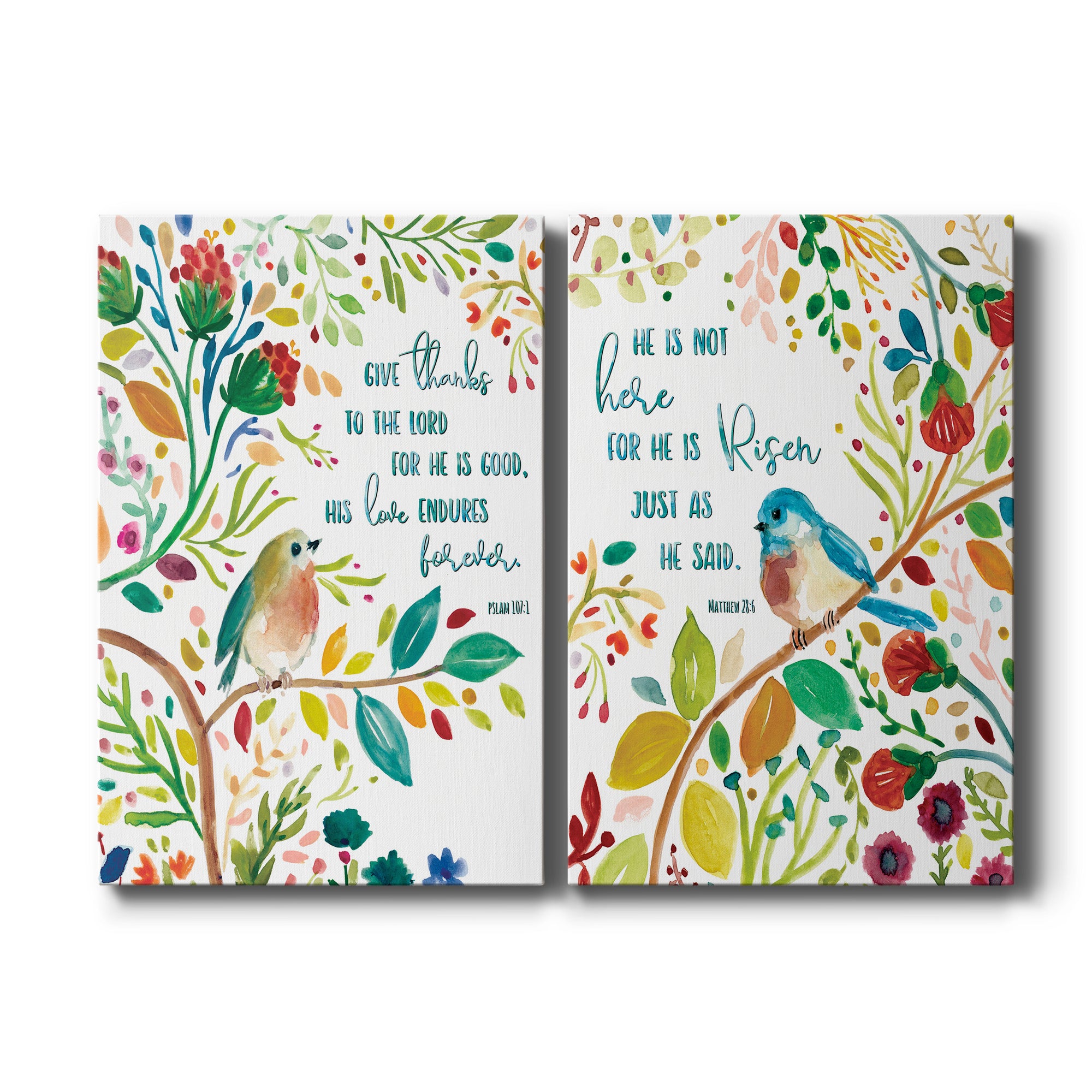 Give Thanks Premium Gallery Wrapped Canvas - Ready to Hang - Set of 2 - 8 x 12 Each