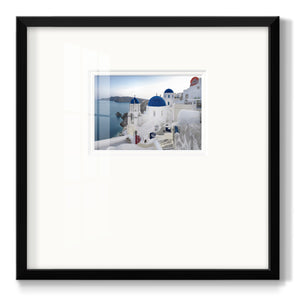 Santorini Sunrise Premium Framed Print Double Matboard