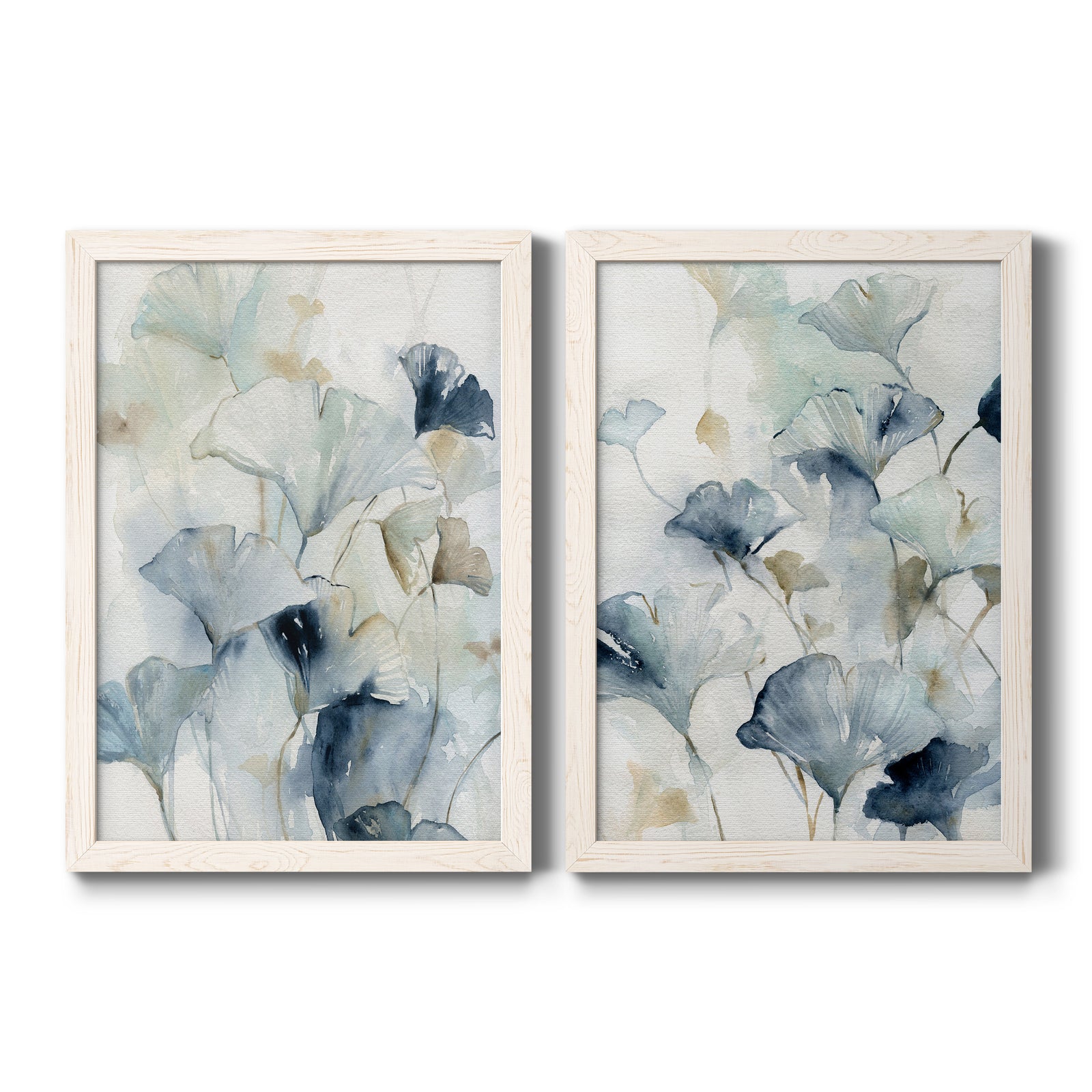 Indigo Ginkgo I- Premium Framed Canvas in Barnwood - Ready to Hang