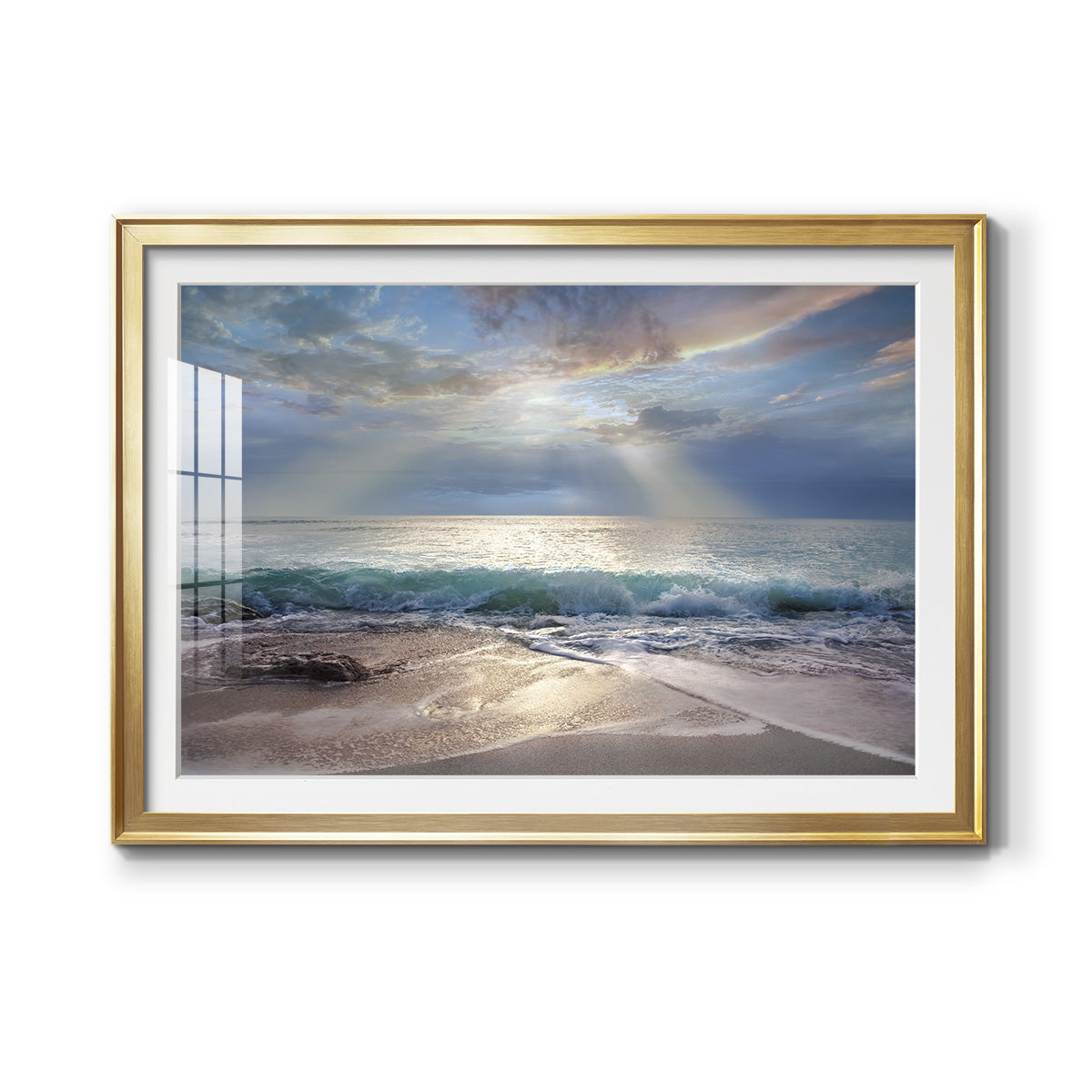 Aqua Blue Morning - Modern Framed Art Print