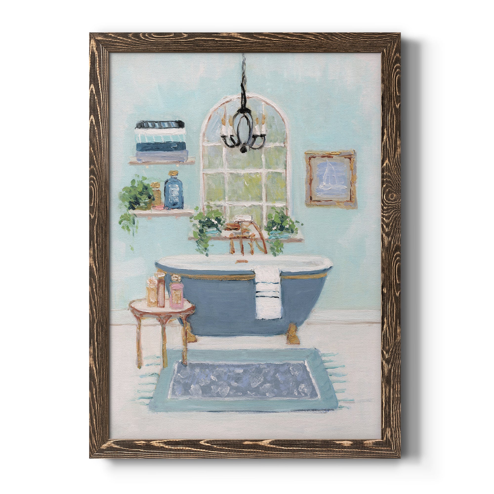 Blue Bath I - Premium Canvas Framed in Barnwood - Ready to Hang