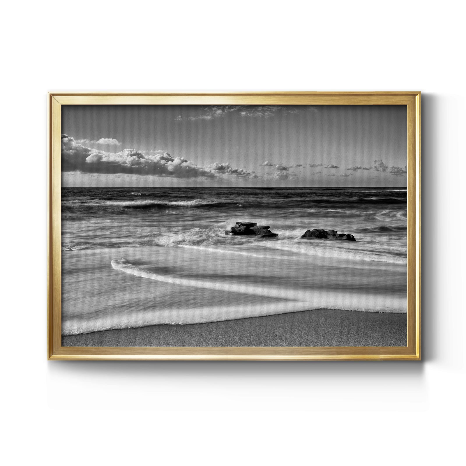 Whispering Sands Beach - Modern Framed Canvas Print