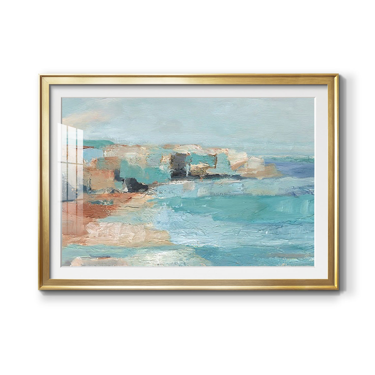 Turquoise Cliff Wall I - Modern Framed Art Print